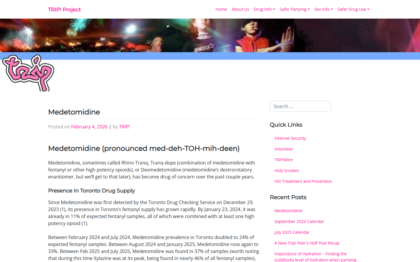 TRIP! Project official website screenshot