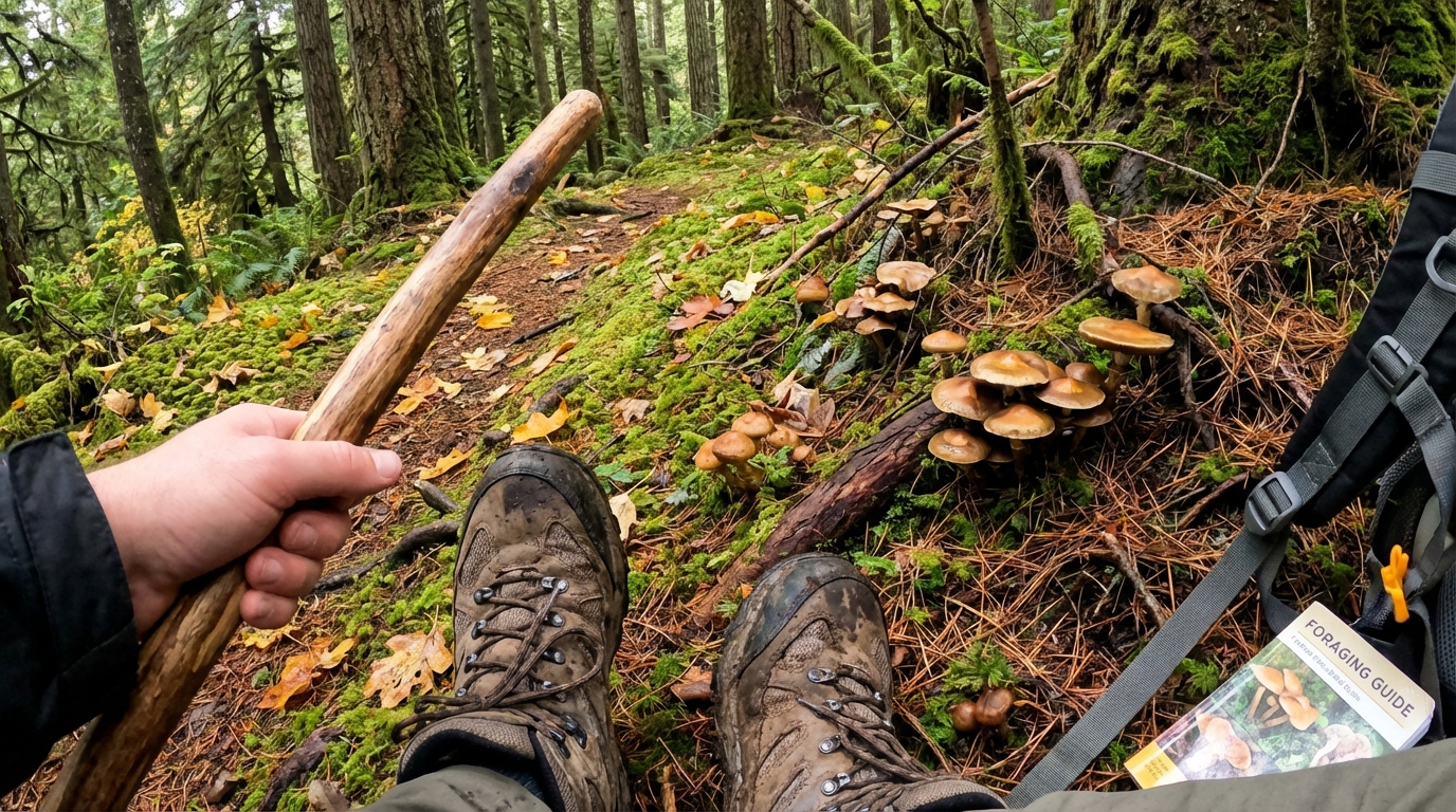 Forager on a trail representing Alaska's connection to nature