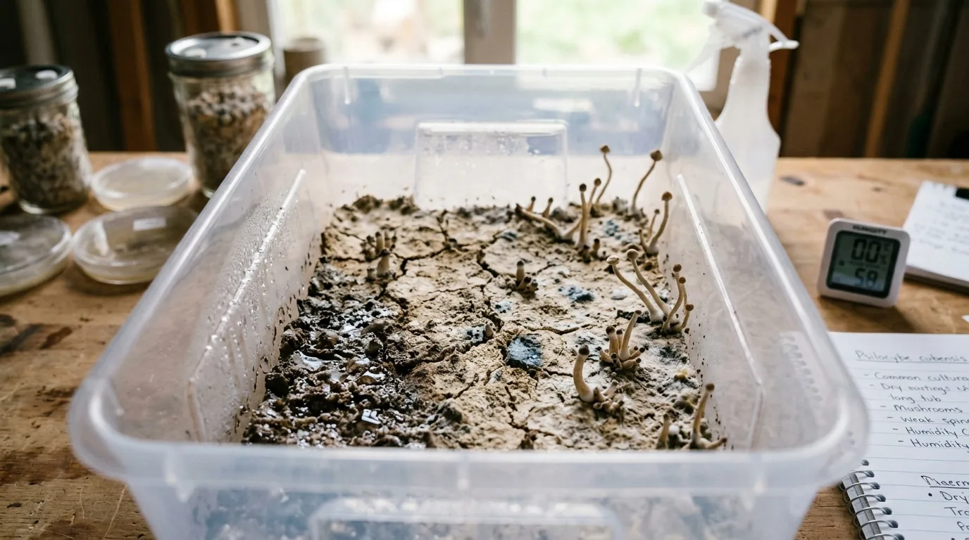 Dry fruiting surface with a monitoring gauge beside the tub.