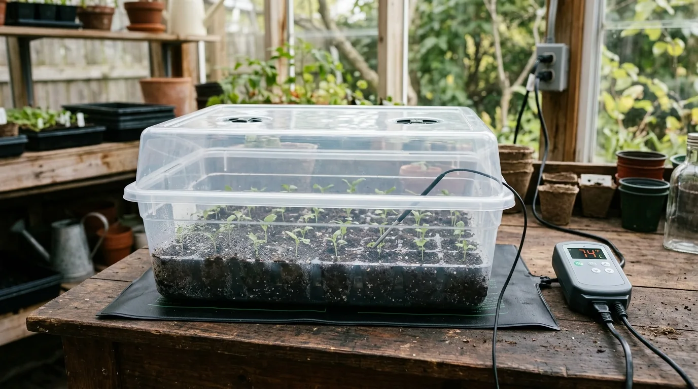 Fruiting tub with filtered openings, airflow equipment, and monitoring devices.