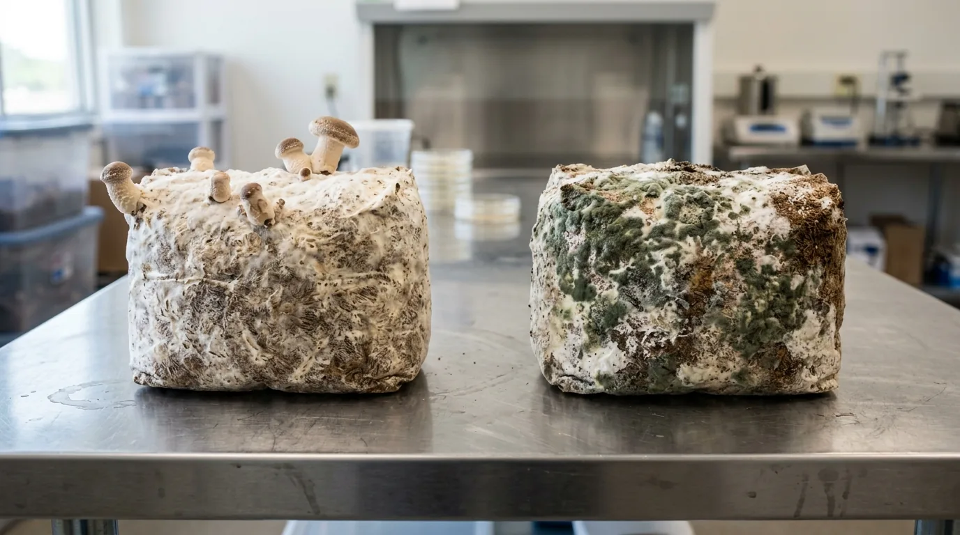 Gourmet grow blocks with normal and abnormal surface colors arranged for comparison.