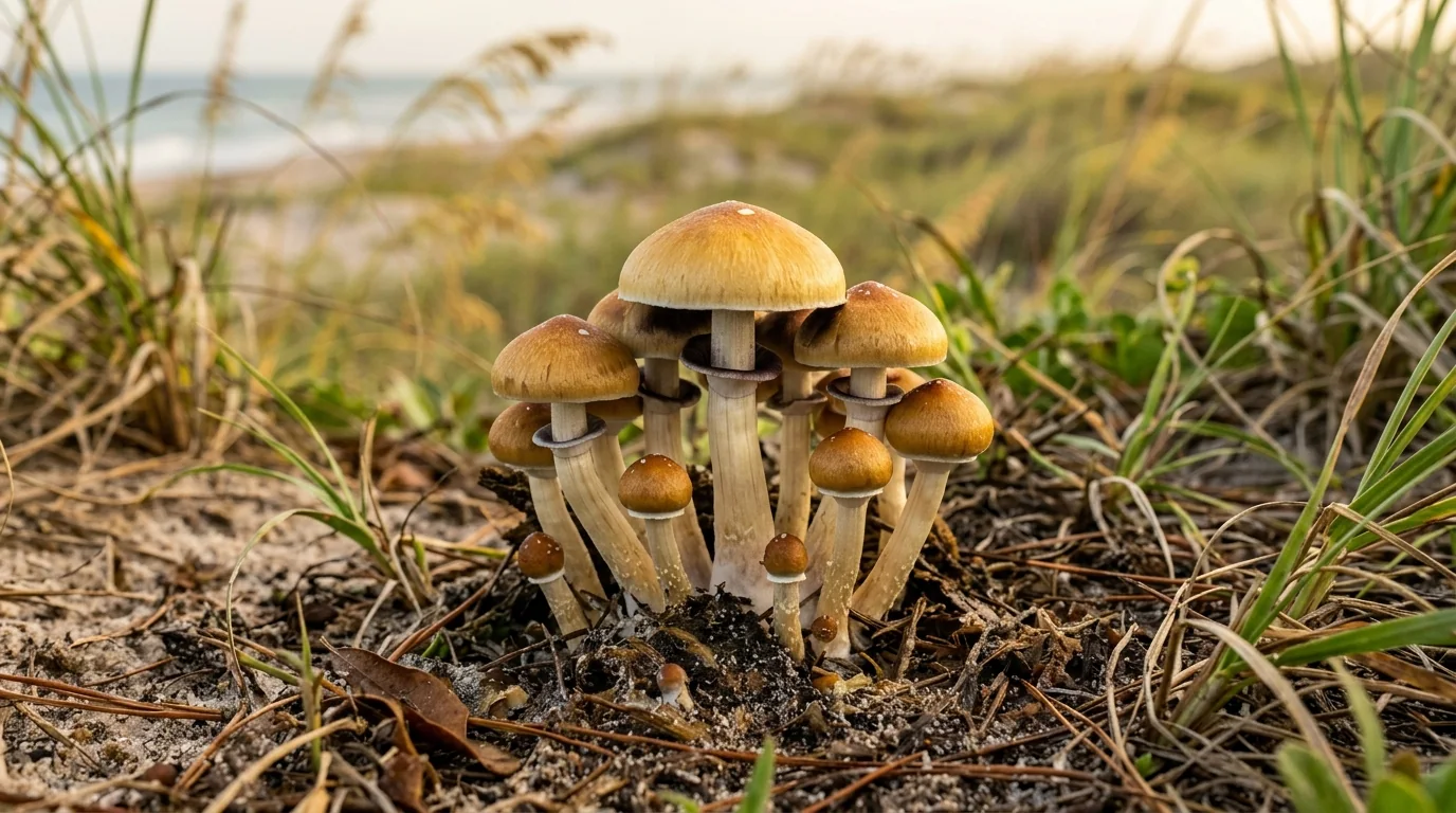 Fresh Treasure Coast mushrooms photographed for the LearnShrooms strain library