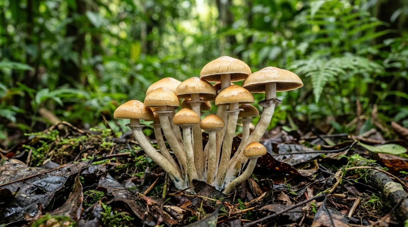 Fresh Cambodian mushrooms photographed for the LearnShrooms strain library