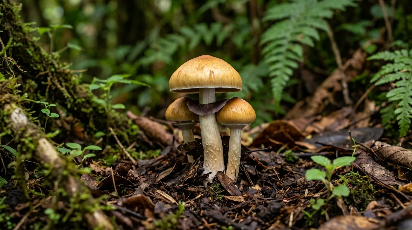 Fresh Colombian mushrooms photographed for the LearnShrooms strain library