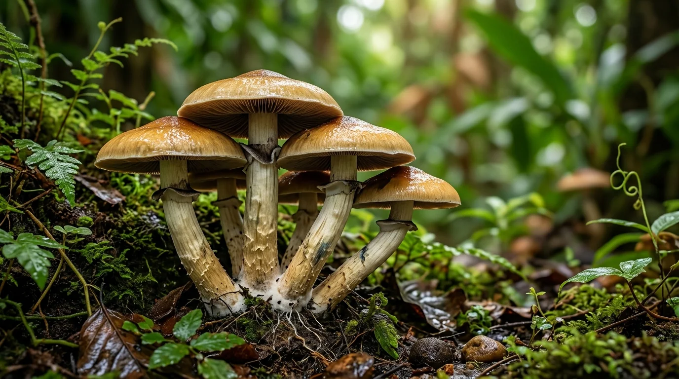 Fresh Malabar Coast mushrooms photographed for the LearnShrooms strain library