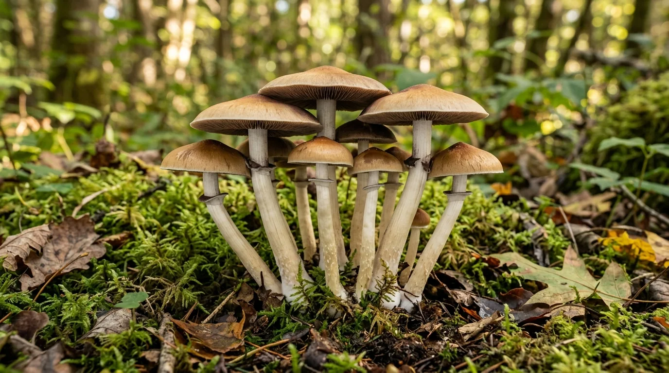 Fresh B+ (Original) mushrooms photographed for the LearnShrooms strain library