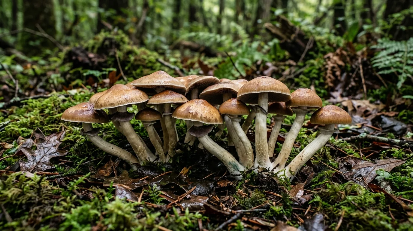 Fresh Lizard King mushrooms photographed for the LearnShrooms strain library