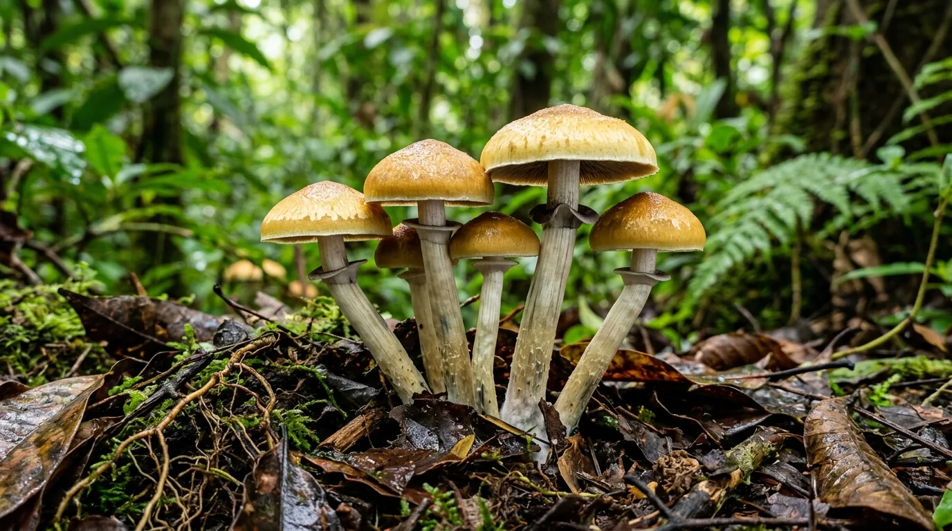 Fresh Ban Hua Thanon mushrooms photographed for the LearnShrooms strain library