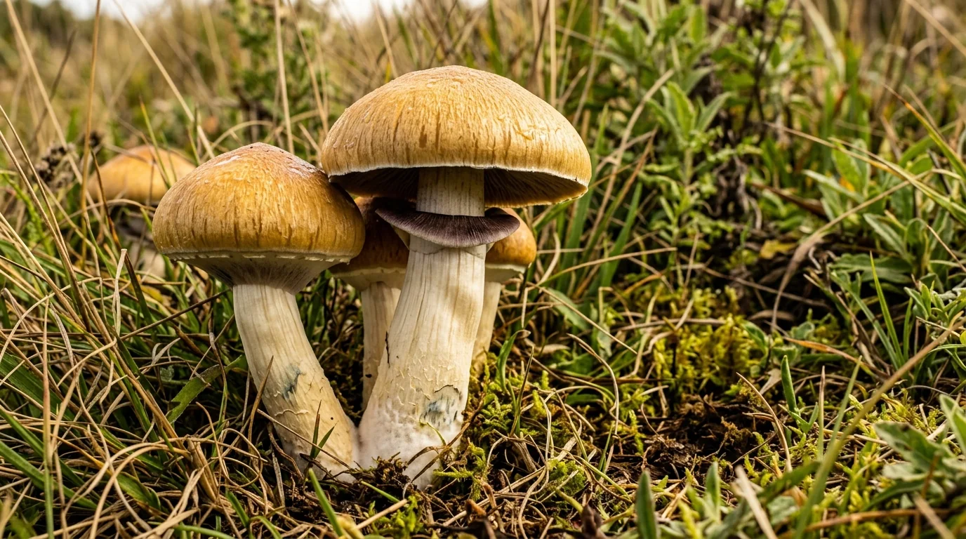 Fresh Big Mex mushrooms photographed for the LearnShrooms strain library