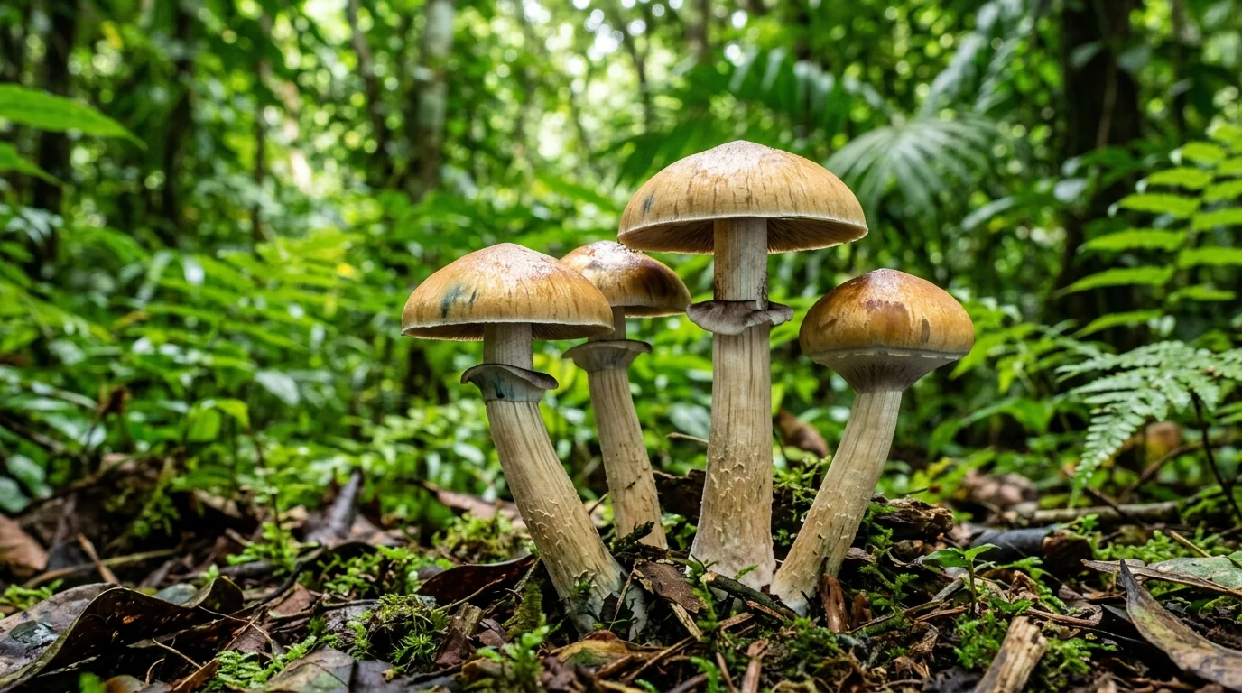 Fresh Puerto Rican mushrooms photographed for the LearnShrooms strain library