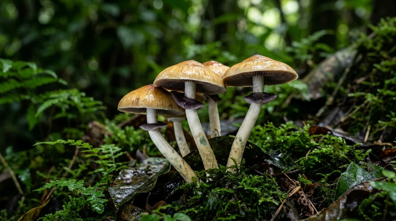 Fresh Indonesia mushrooms photographed for the LearnShrooms strain library