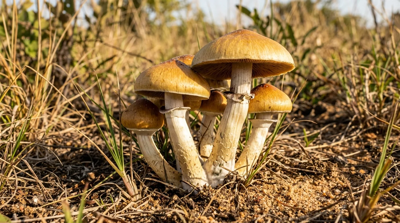 Fresh Mozambique mushrooms photographed for the LearnShrooms strain library