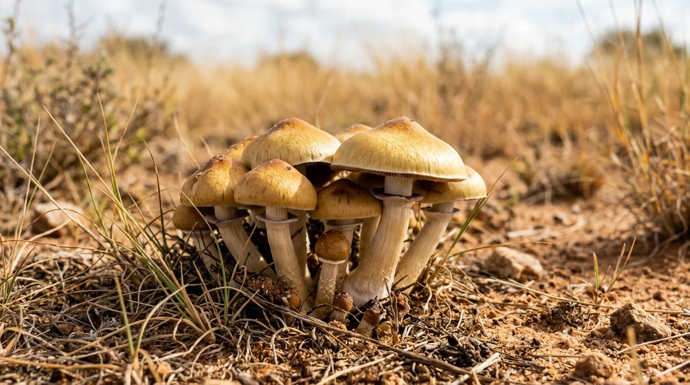 Fresh Kalahari mushrooms photographed for the LearnShrooms strain library