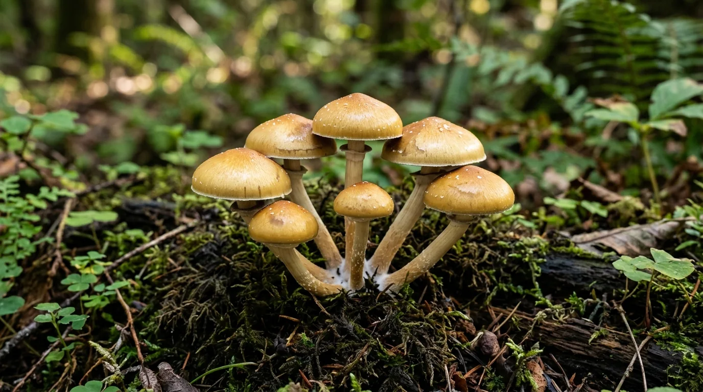 Fresh Starborn mushrooms photographed for the LearnShrooms strain library